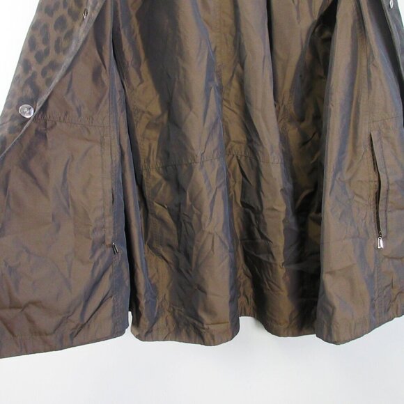 Portrait Women Reversible Jacket 1X Leopard Print Brown Metallic Hooded Vtg 652 - Picture 6 of 12